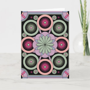 Pastel Geometric Mandala Bloom Card