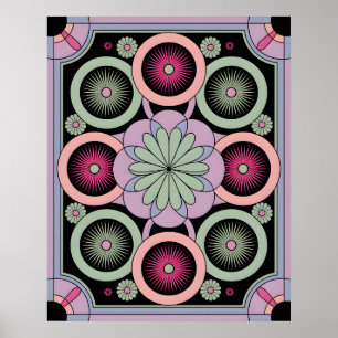 Pastel Geometric Mandala Bloom Poster