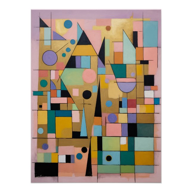 Pastel Geometric Metropolis Poster (Front)