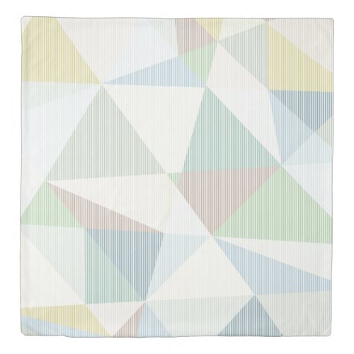 Pastel Geometric Modern PatternWhite Tin Stripes Duvet Cover