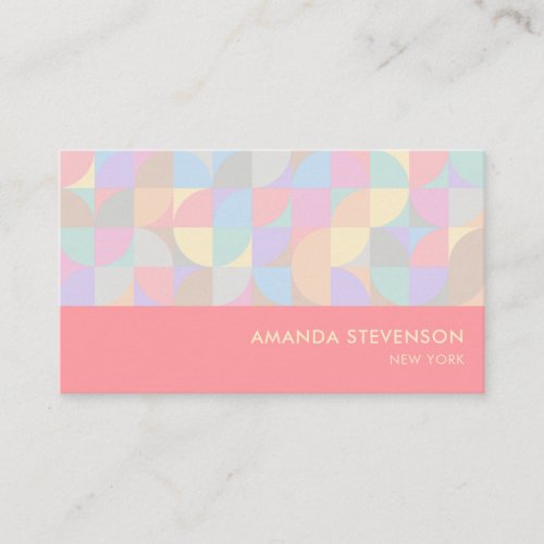 Pastel geometric pattern business card