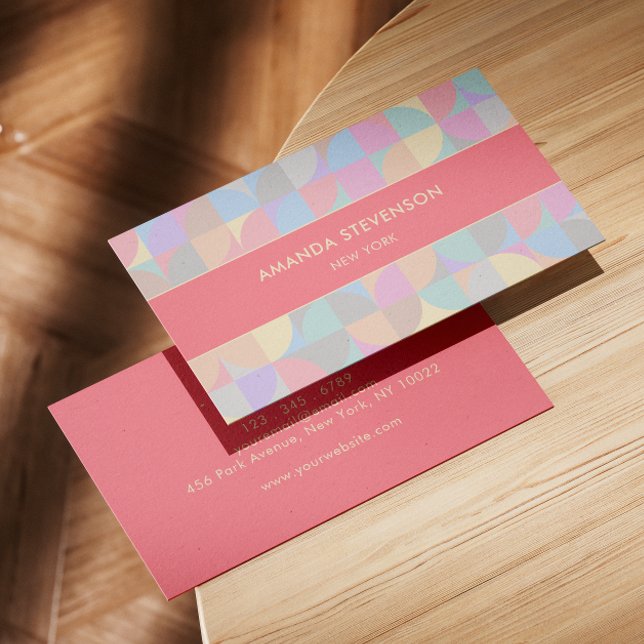 Pastel geometric pattern business card (Creator Uploaded)