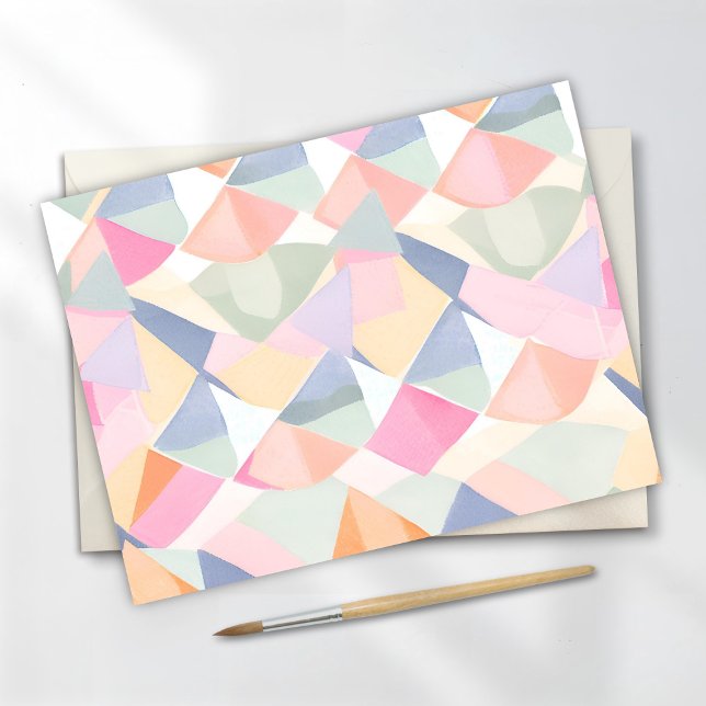 Pastel Geometric Pattern | Colorful Watercolor Postcard (Creator Uploaded)