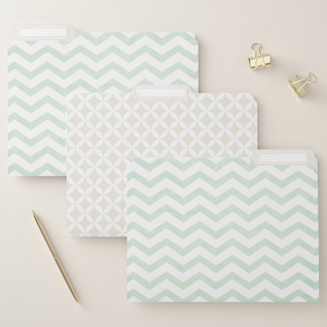 Pastel Geometric Patterns File Folders (Set)