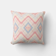 Pastel Geometric Plaid Throw Pillow