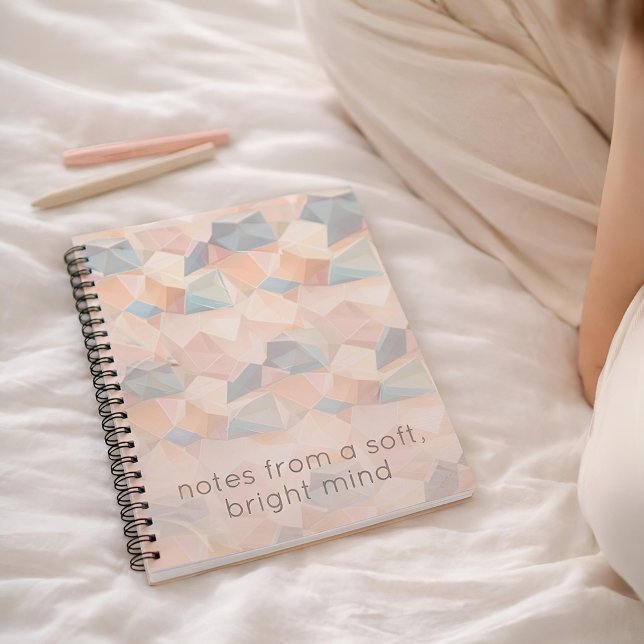 Pastel Geometric Pop | Soft Spectrum Custom Notebook (Lifestyle Shot)