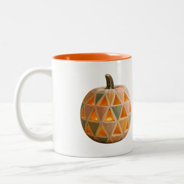 Pastel Geometric Pumpkin Mug (Left)
