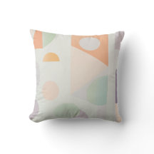 Pastel Geometric Shapes Pillow