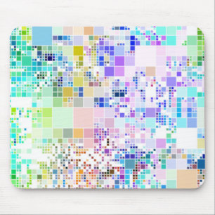 Pastel Geometric Squares Mouse Pad