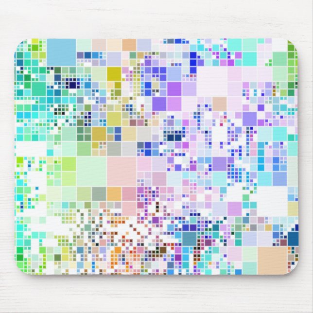 Pastel Geometric Squares Mouse Pad (Front)