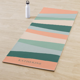 Modern Neutral Stripe Abstract Cream Inspirivity Yoga Mat, Zazzle