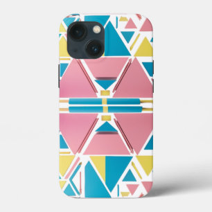 Pastel Geometric Triangles – Modern Retro Apple  iPhone 13 Mini Case