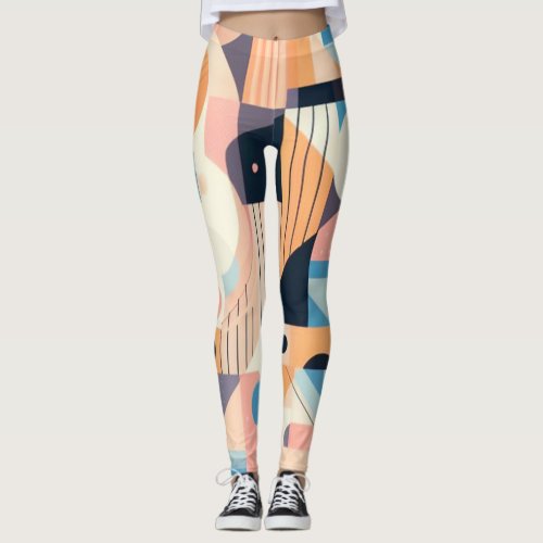 Pastel Geometrics Womens Workout Leggings