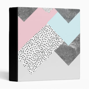 Pastel Geomtric Marble Dotted Design 3 Ring Binder