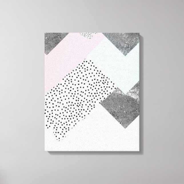 Pastel Geomtric Marble Dotted Design Canvas Print (Front)