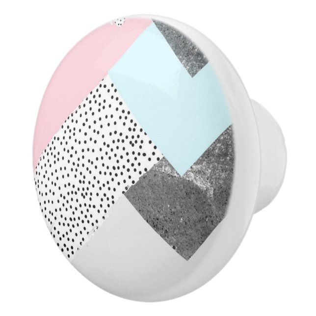 Pastel Geomtric Marble Dotted Design Ceramic Knob (Right)