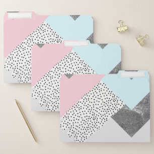 Pastel Geomtric Marble Dotted Design File Folder