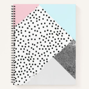 Pastel Geomtric Marble Dotted Design Notebook