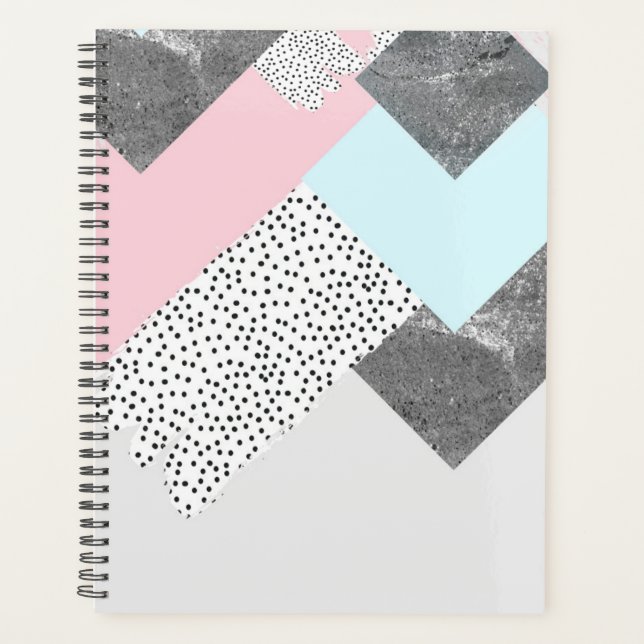 Pastel Geomtric Marble Dotted Design Planner (Front)