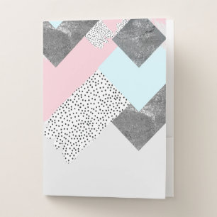 Pastel Geomtric Marble Dotted Design Pocket Folder