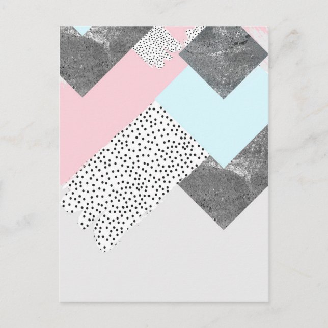 Pastel Geomtric Marble Dotted Design Postcard (Front)