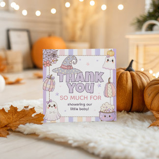Pastel Ghost Baby Shower Favor Thank You Tag
