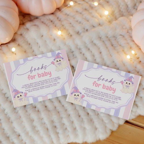 Pastel Ghost Books for Baby Request Card