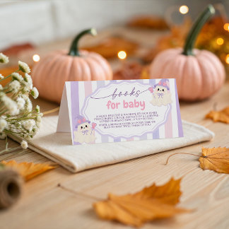 Pastel Ghost Books for Baby Request Card