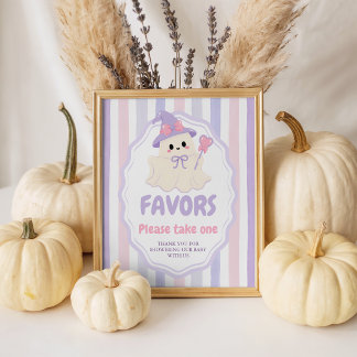 Pastel Ghost Favors Table Sign 8x10