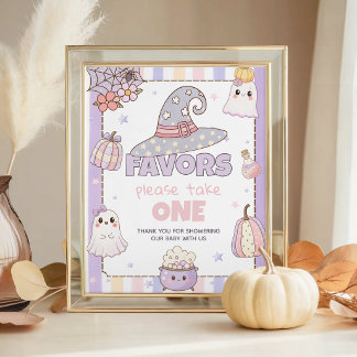 Pastel Ghost Favors Table Sign 8x10