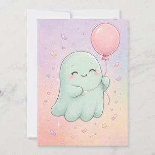 Pastel Ghost Halloween Party Invitation - Spooky