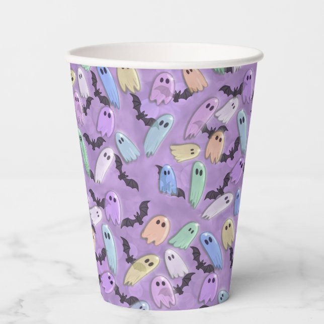Pastel Ghost Party Paper Cups (Front)