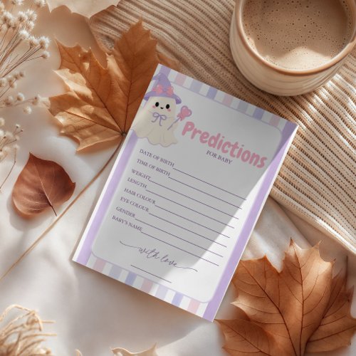 Pastel Ghost Witch Baby Shower Predictions Invitation