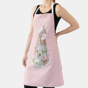 Pastel Gingerbread Sugar Castle Cake Apron