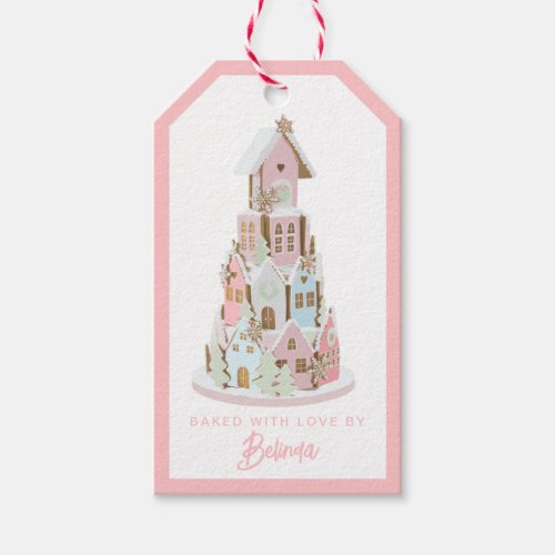 Pastel Gingerbread Sugar Castle Cake Gift Tags