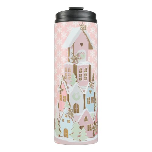 Pastel Gingerbread Sugar Castle Cake Thermal Tumbler