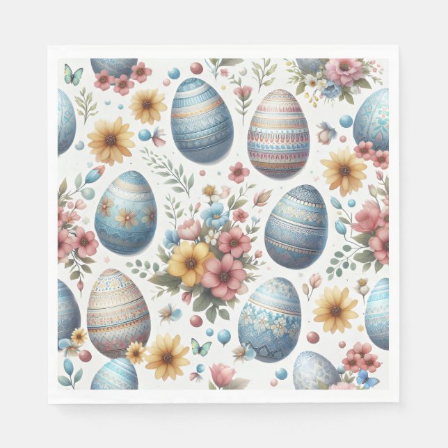 Pastel Gingham Easter Egg Napkins (Front)