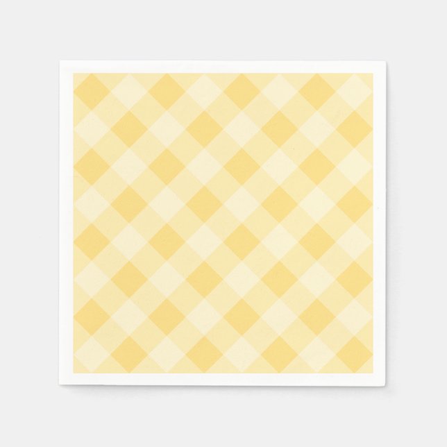 Pastel Gingham Napkins Yellow (Front)