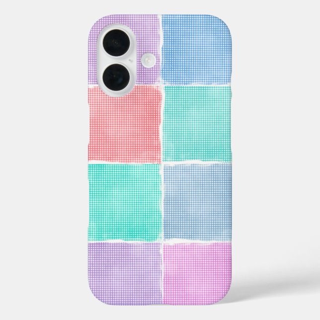 pastel gingham patchwork blocks Case-Mate iPhone case (Back)