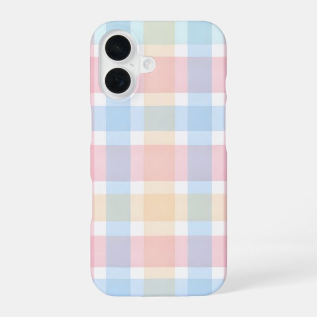 Pastel Gingham – Soft Watercolor Pattern Iphone Case (Back)