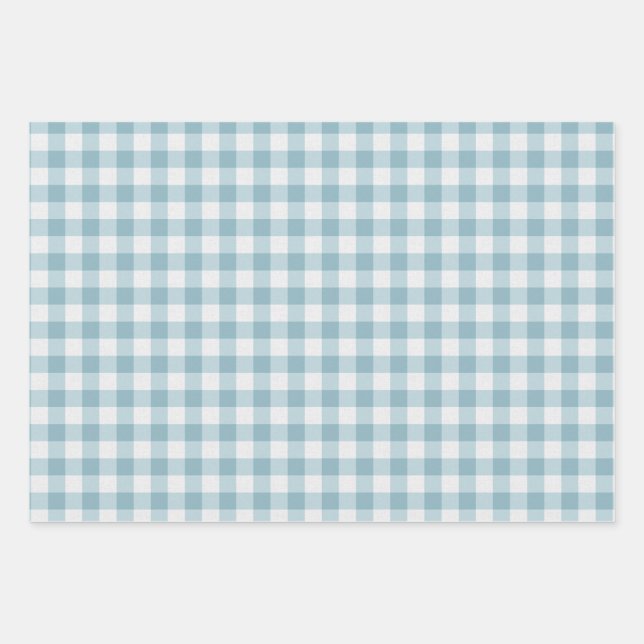 Pastel Gingham Wrapping Paper Sheets (Front)