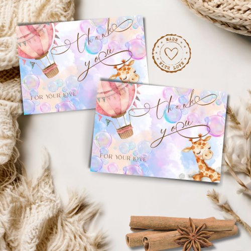 Pastel Giraffe Baby Shower Thank You Card