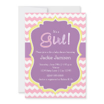 Pastel Girls Spring Chevron Baby Shower Invitation