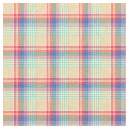 Pastel Girly Plaid Fabric