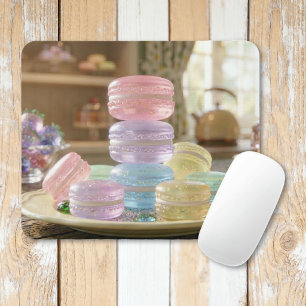 Pastel Glass Macaron Cookies Mouse Pad