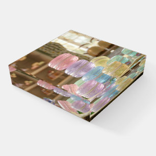 Pastel Glass Macaron Cookies Paperweight