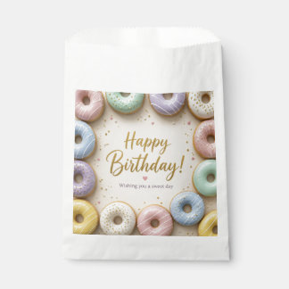 Pastel Glazed Donuts Gold Sprinkles Sweet Favor Bag