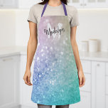 Pastel Glitter Bokeh BackgroundGlam Elegant Apron<br><div class="desc">Easily personalize this elegant colorful bokeh faux glitter pattern with your custom name and/or monogram.</div>
