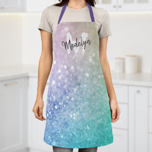 Pastel Glitter Bokeh BackgroundGlam Elegant Apron