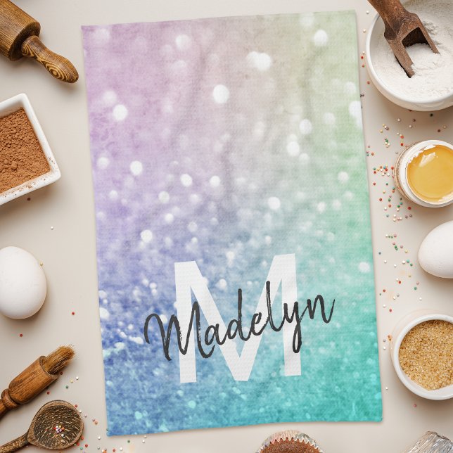 Pastel Glitter Bokeh BackgroundGlam Elegant Glitte Kitchen Towel (Creator Uploaded)